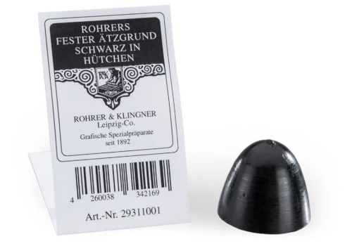 Rohrer's solid etching ground black in a cap